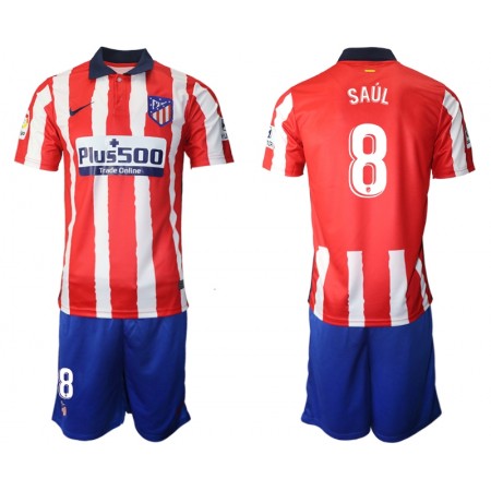 Completo Calcio Atlético Madrid Saul Niguez 8 Bambino Divisa Prima 2020/2021